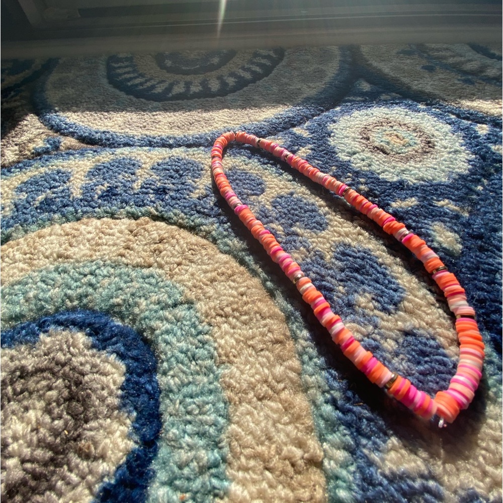 Clay bead necklace. Any size fits.